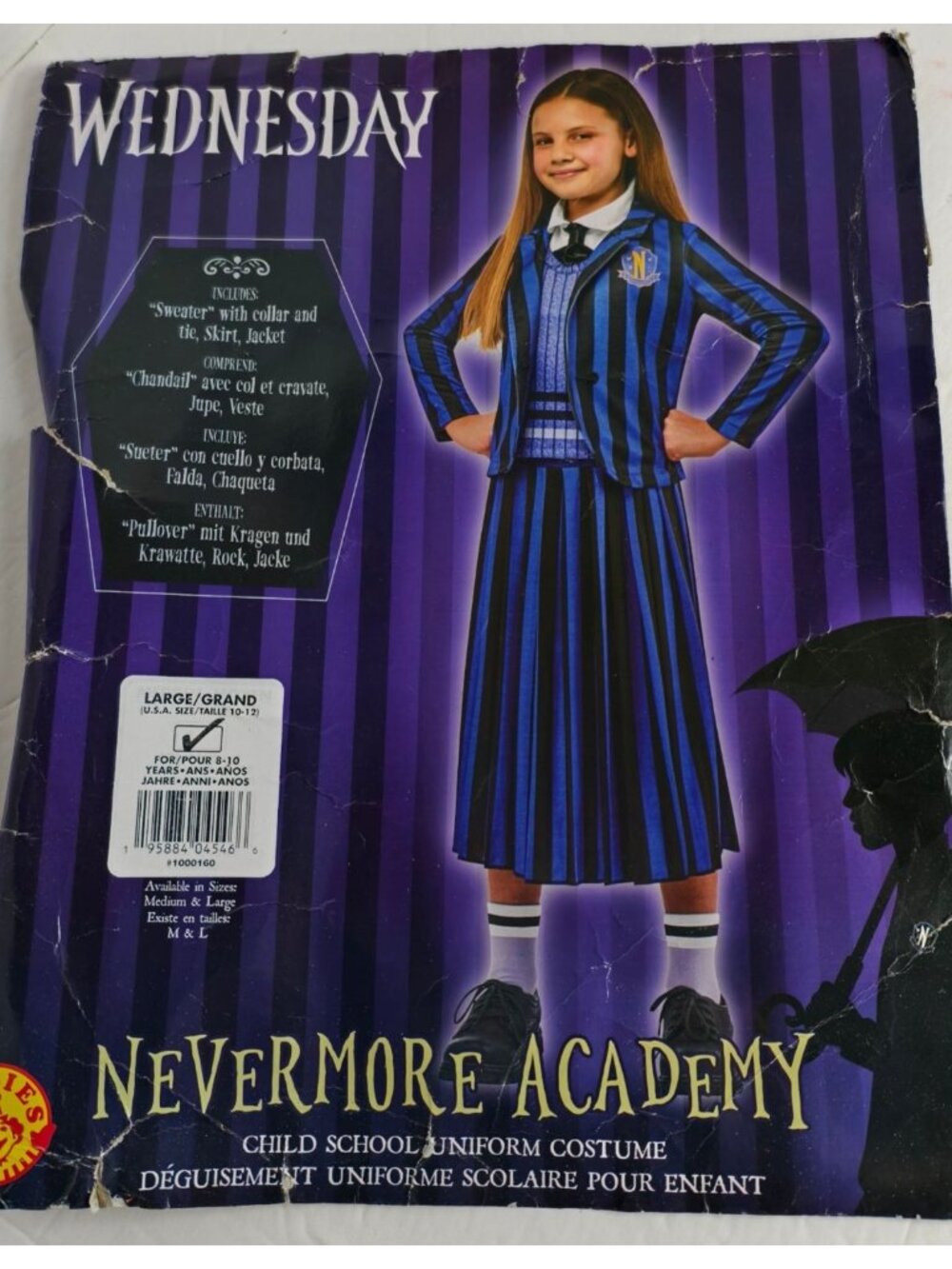 Nevermore Wednesday Addams Girls Lg 10-12 Costume Academy Student Uniform Comple - Picture 4 of 7